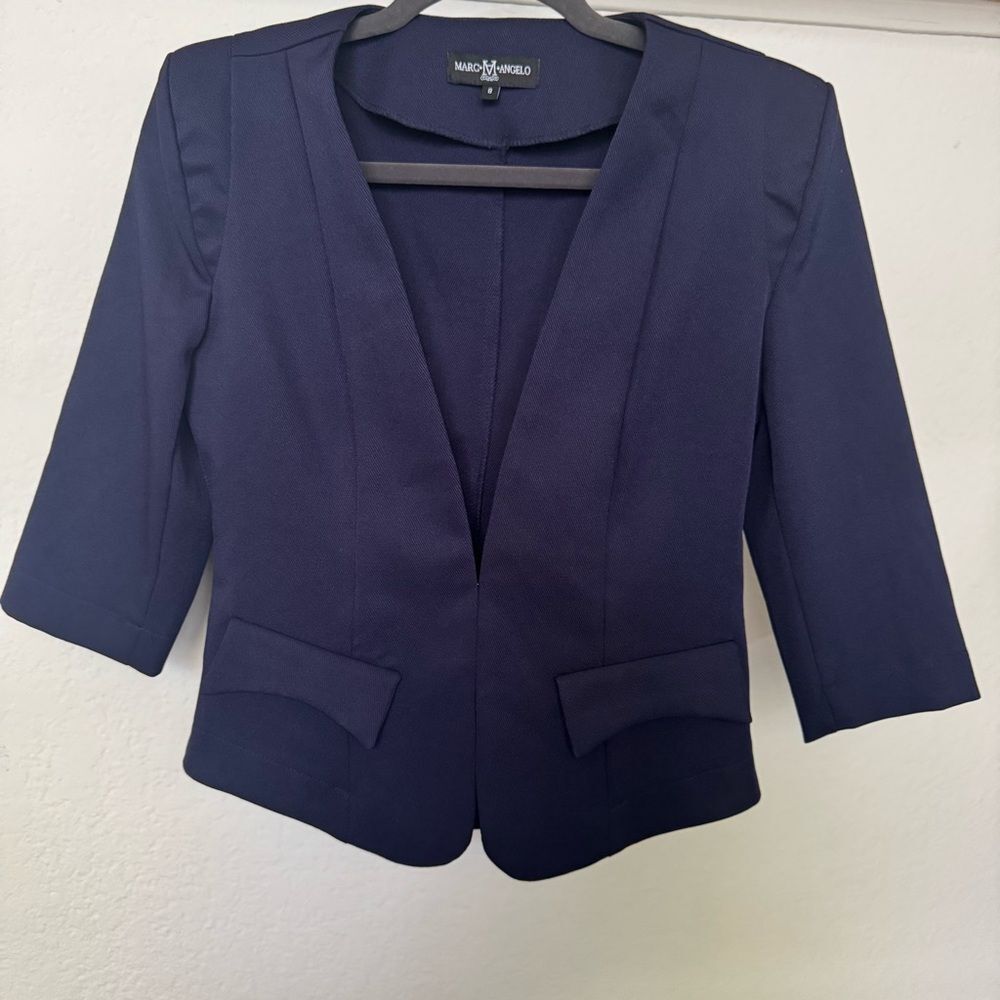 Navy Women's Blazer by Marc Angelo Size S - Picture 11 of 15